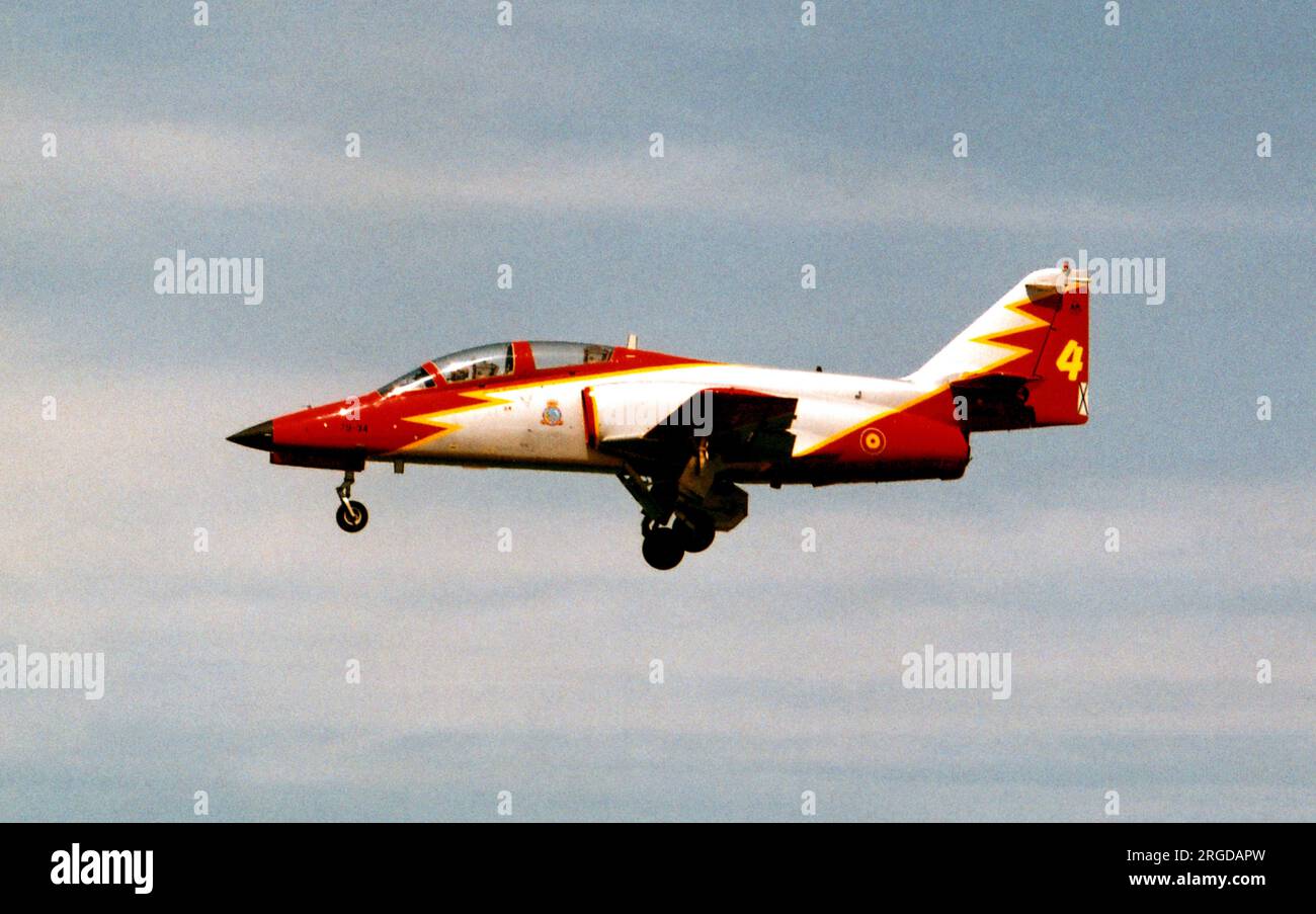 Fuerza Aerea Espanola - CASA C-101EB Aviojet E.25-52 / 79-34 / '4' (msn EB01-52-053 ), des Patrulla Ãguila (Eagle Patrol) Aerobatic-Teams,. (Fuerza Aerea Espanola - Spanische Luftwaffe) Stockfoto