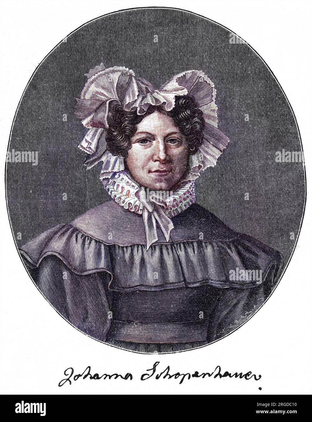 JOHANNA SCHOPENHAUER, deutsche Schriftstellerin mit Autogramm Stockfoto