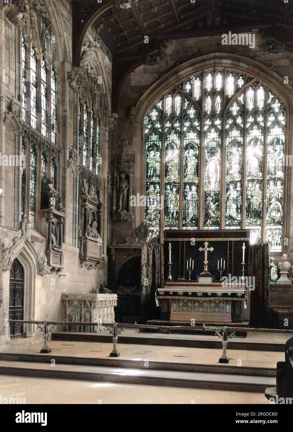 Gedenkstätte für Shakespeare in der Kirche der Heiligen Dreifaltigkeit, Stratford on Avon, gespendet von amerikanischen Besuchern. Stockfoto