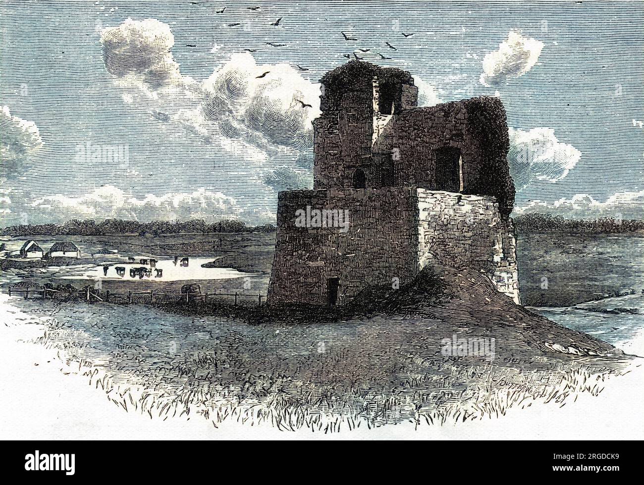 Edmund Spensers Haus in Kilcoman Castle, Irland, wo die Fee Queene erschaffen wurde. Es wurde während Tyrons Rebellion 1597 niedergebrannt. Stockfoto