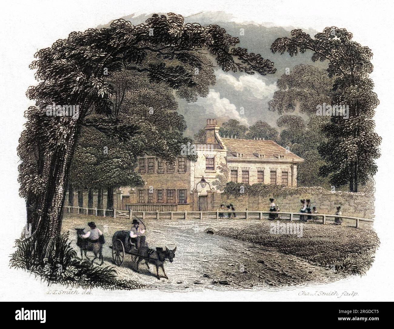 GEORGE STEEVENS' Haus in einer idyllischen ländlichen Umgebung in Hampstead Stockfoto