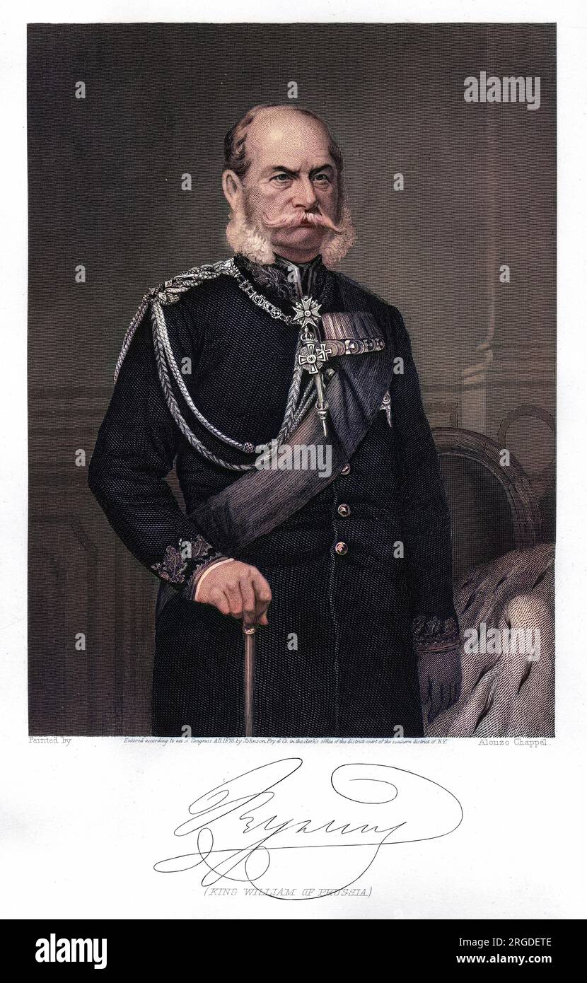 Kaiser WILHELM I (1797-1888) mit Autogramm. Stockfoto