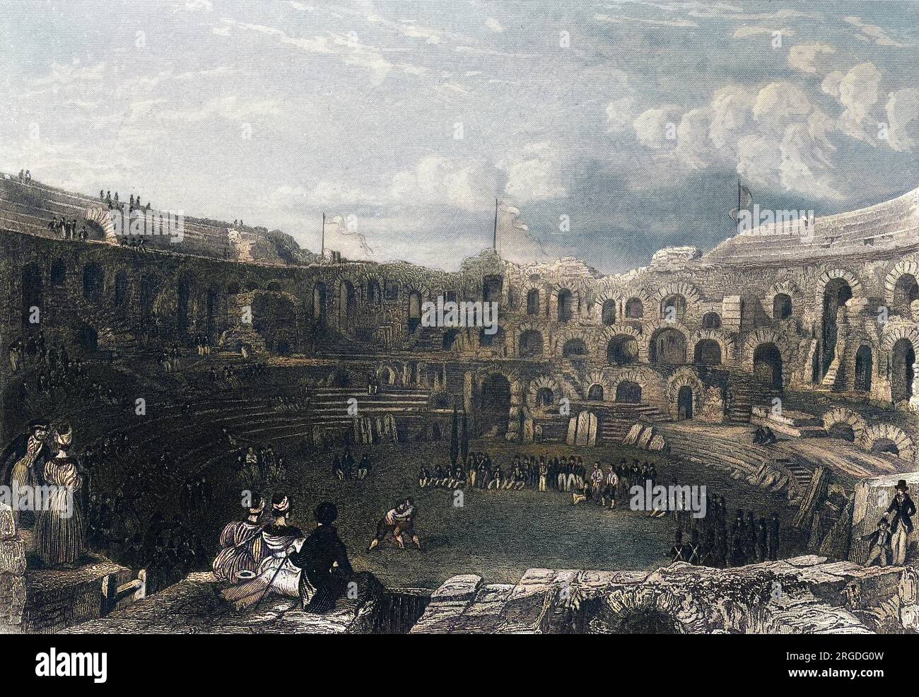 Das zerstörte Amphitheater Stockfoto