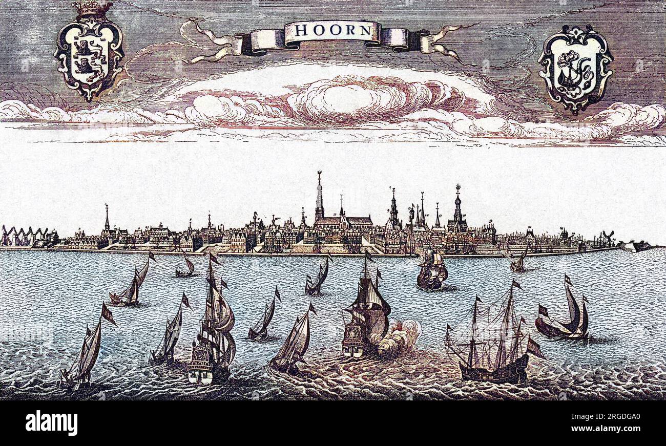 Hoorn vom Meer aus gesehen. Stockfoto