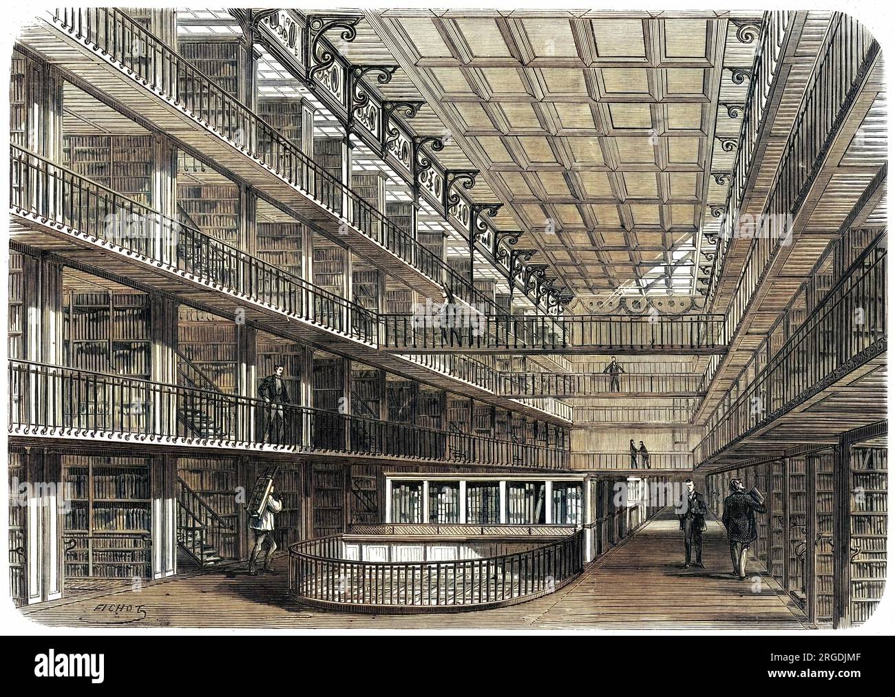Blick auf die Bibliotheque Imperiale (jetzt Nationale), Paris Stockfoto