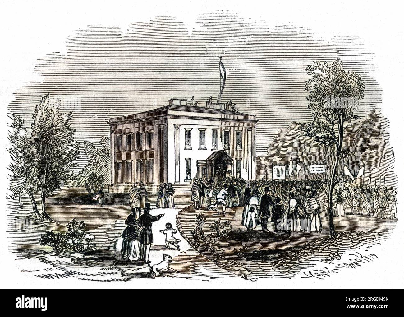 Die Eröffnung des Queen's Park, Manchester, 1846. Erbaut auf dem Gelände von Hendham Hall, Harpurhey, war es einer der ersten städtischen Parks Großbritanniens, entworfen und angelegt von Joshua Major im Jahr 1845. Stockfoto