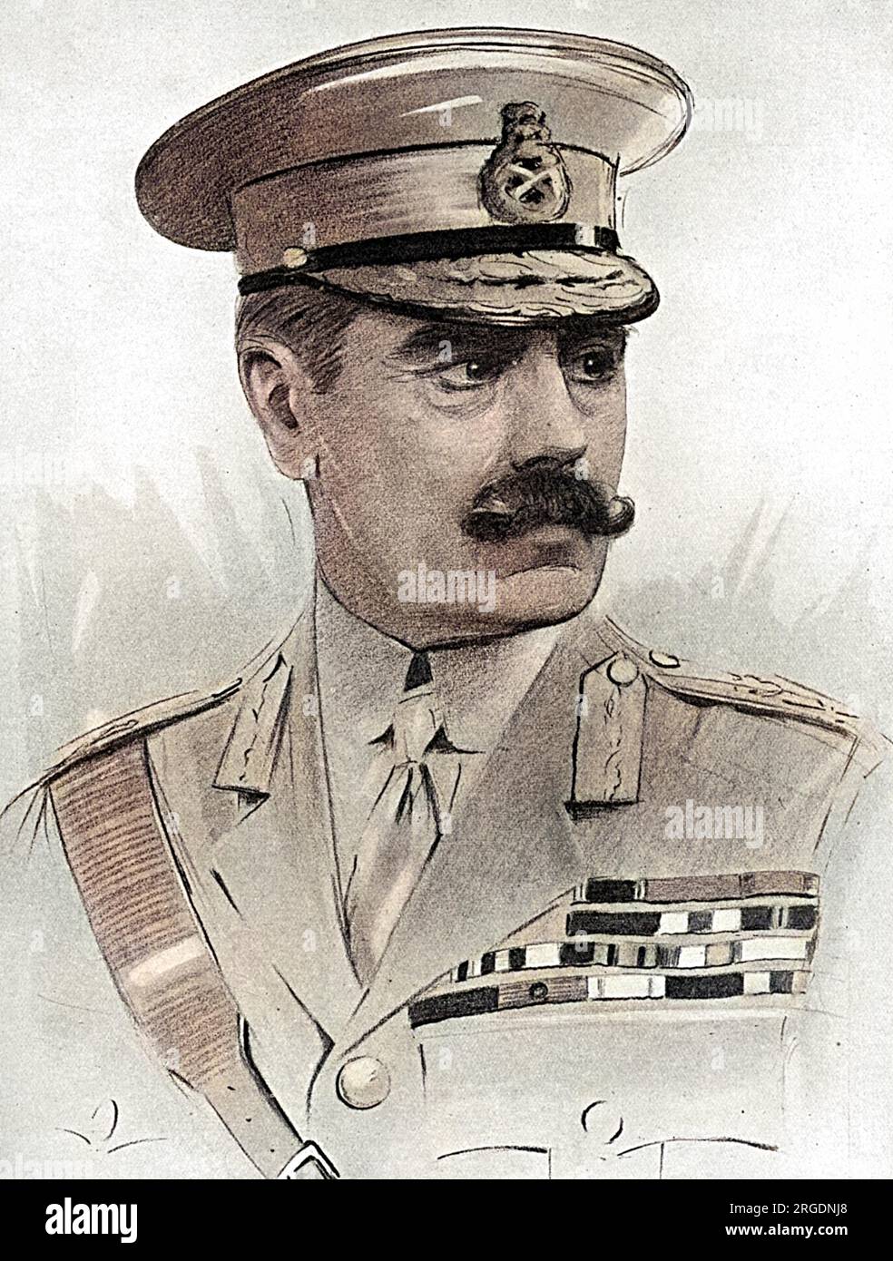 Generalleutnant Sir Francis Lloyd GCVO KCB DSO (12. August 1853 – 26. Februar 1926), britischer Armeeoffizier. Er wurde Generalmajor und kommandierte die Brigade der Wachen und General Officer des Londoner Bezirks. War während des Ersten Weltkriegs für die Verteidigung Londons verantwortlich, insbesondere vor dem Angriff von Zeppelin. Stockfoto