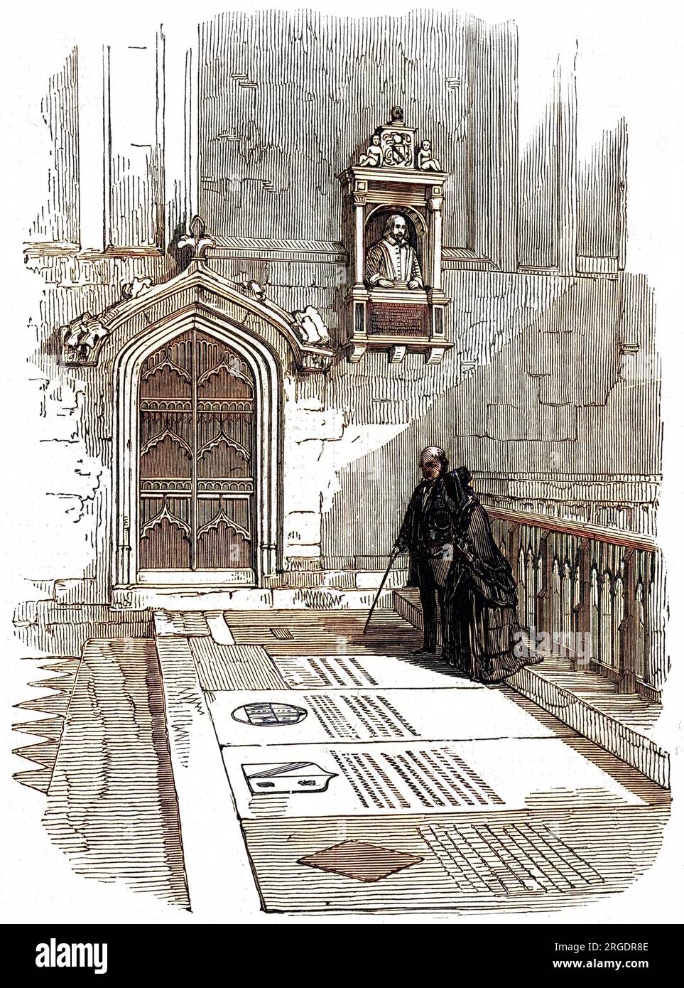 Das Grab von Shakespeare in der Kirche der Heiligen Dreifaltigkeit, Stratford on Avon. Stockfoto