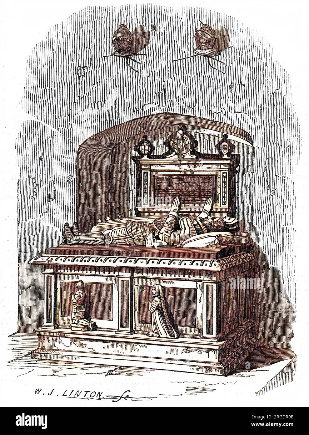 Das Grab von Sir Thomas Lucy, in der Kapelle der Charlecote-Kirche, verbunden mit Shakeapeare. Stockfoto