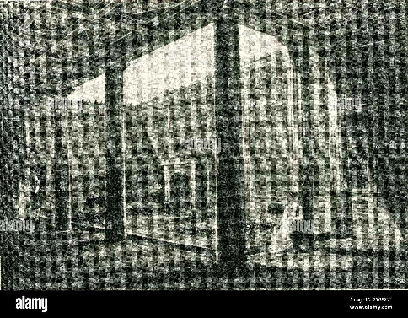 Innenhof des Hauses in Pompeji, Italien Stockfoto