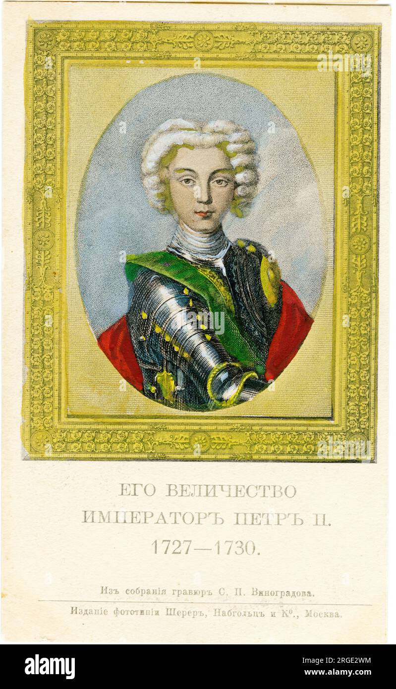 Russische Zaren - Peter Ii - 1727-1730 Stockfoto