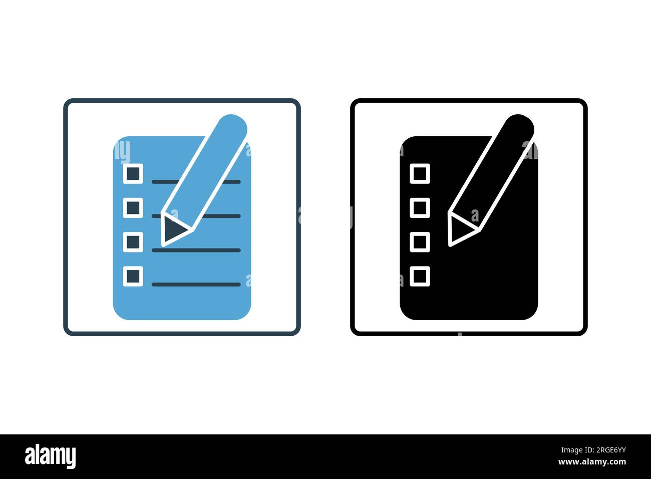 Symbol Für Feedback-Formular. Symbol für Umfrage. Solider Symbolstil. Einfache Vektorkonstruktion editierbar Stock Vektor