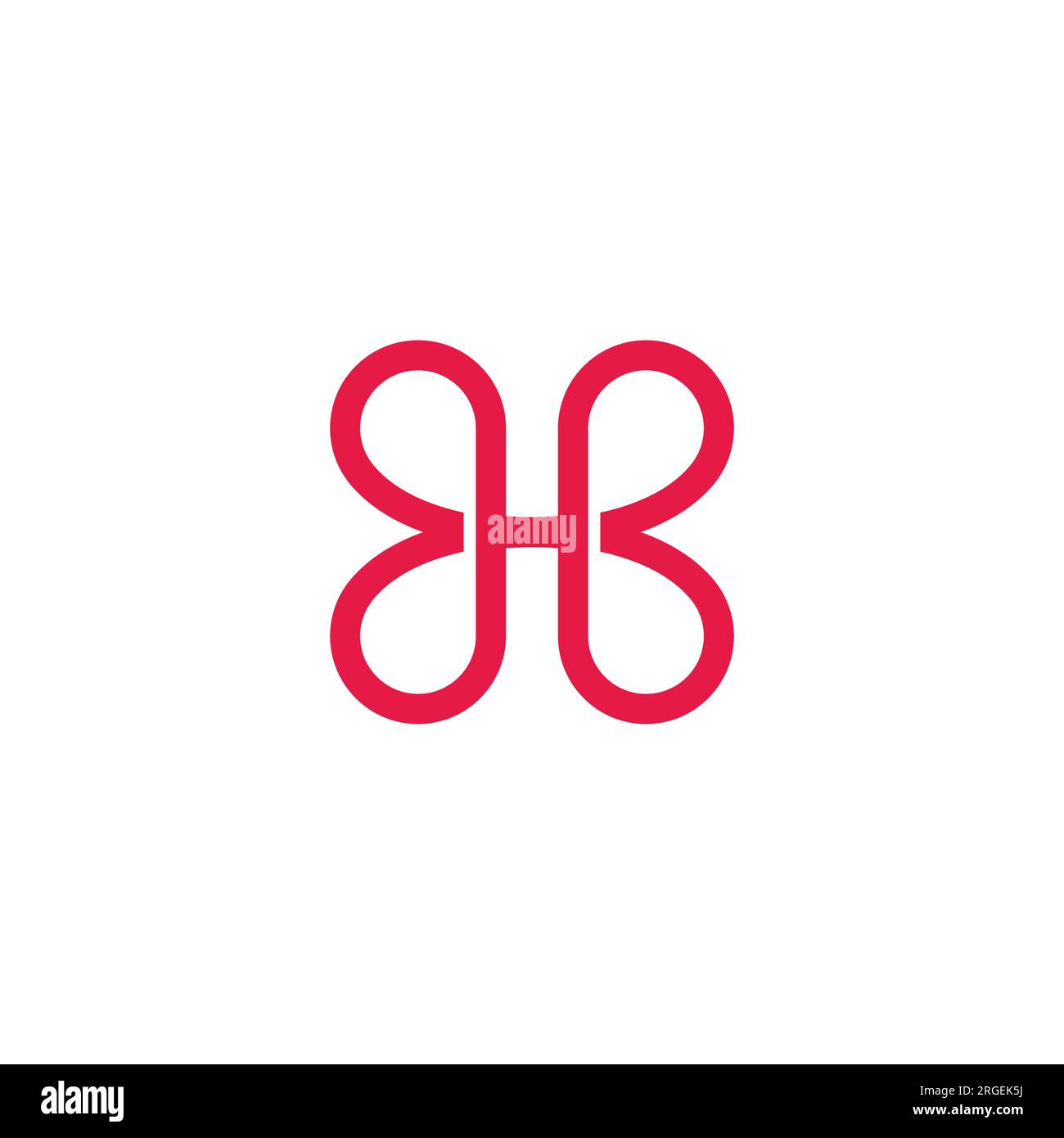 Vektor des hb-Schmetterlingssymbol-Logos Stock Vektor