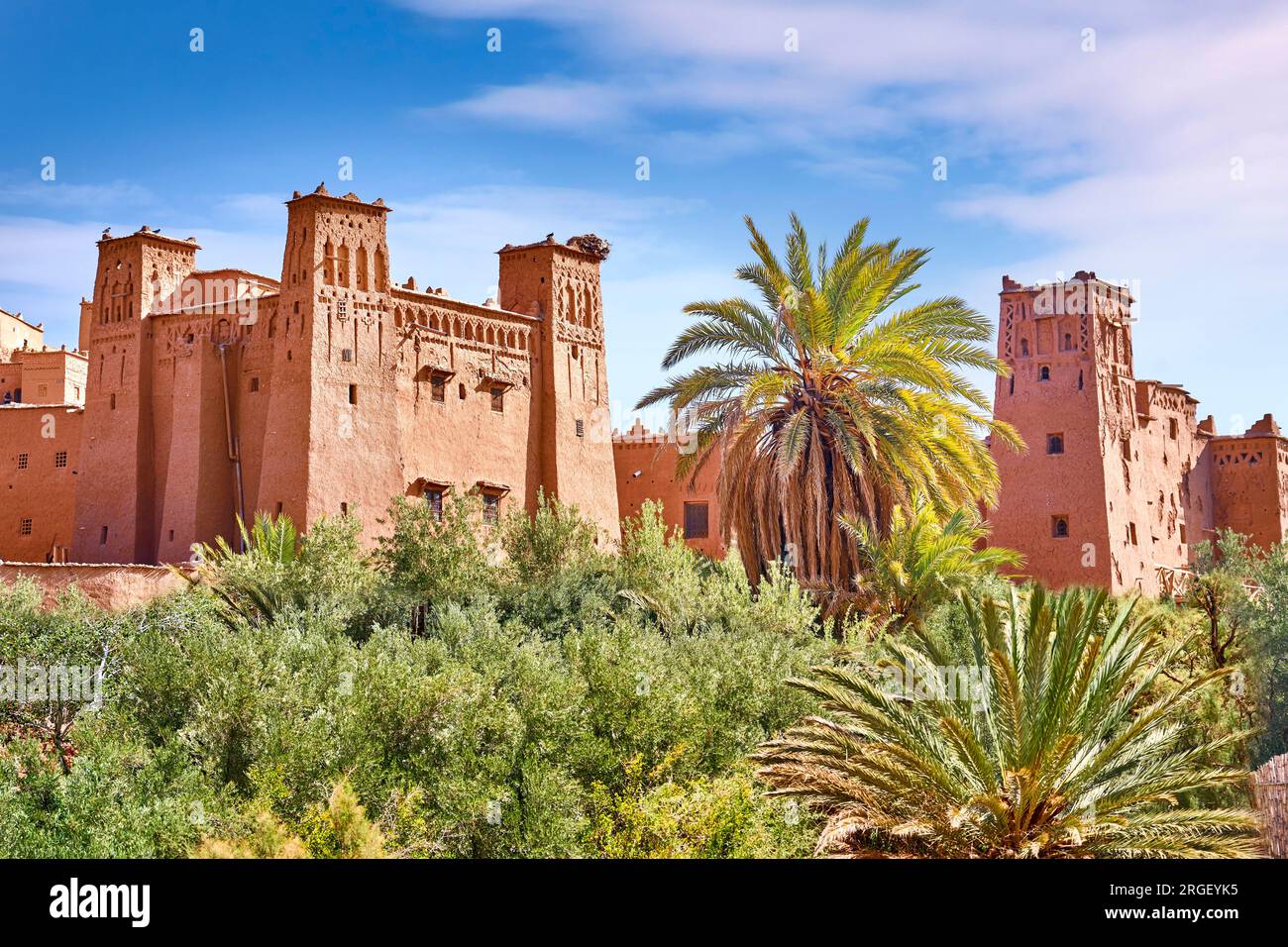 Festung AIT Benhaddou in der Nähe von Ouarzazate, Marokko, Afrika, UNESCO Stockfoto