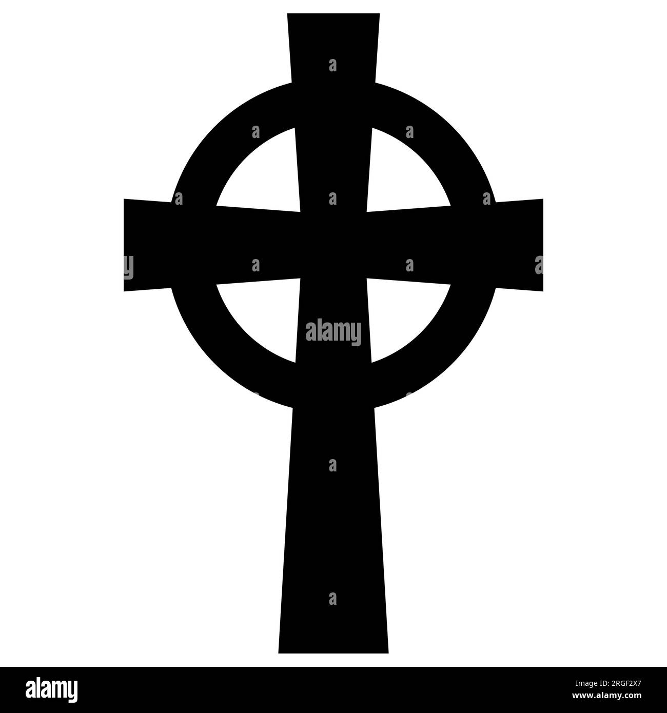 Symbol für keltisches Kreuz isoliert auf weißem Hintergrund. Vector einfaches schwarzes, flaches Design Stock Vektor