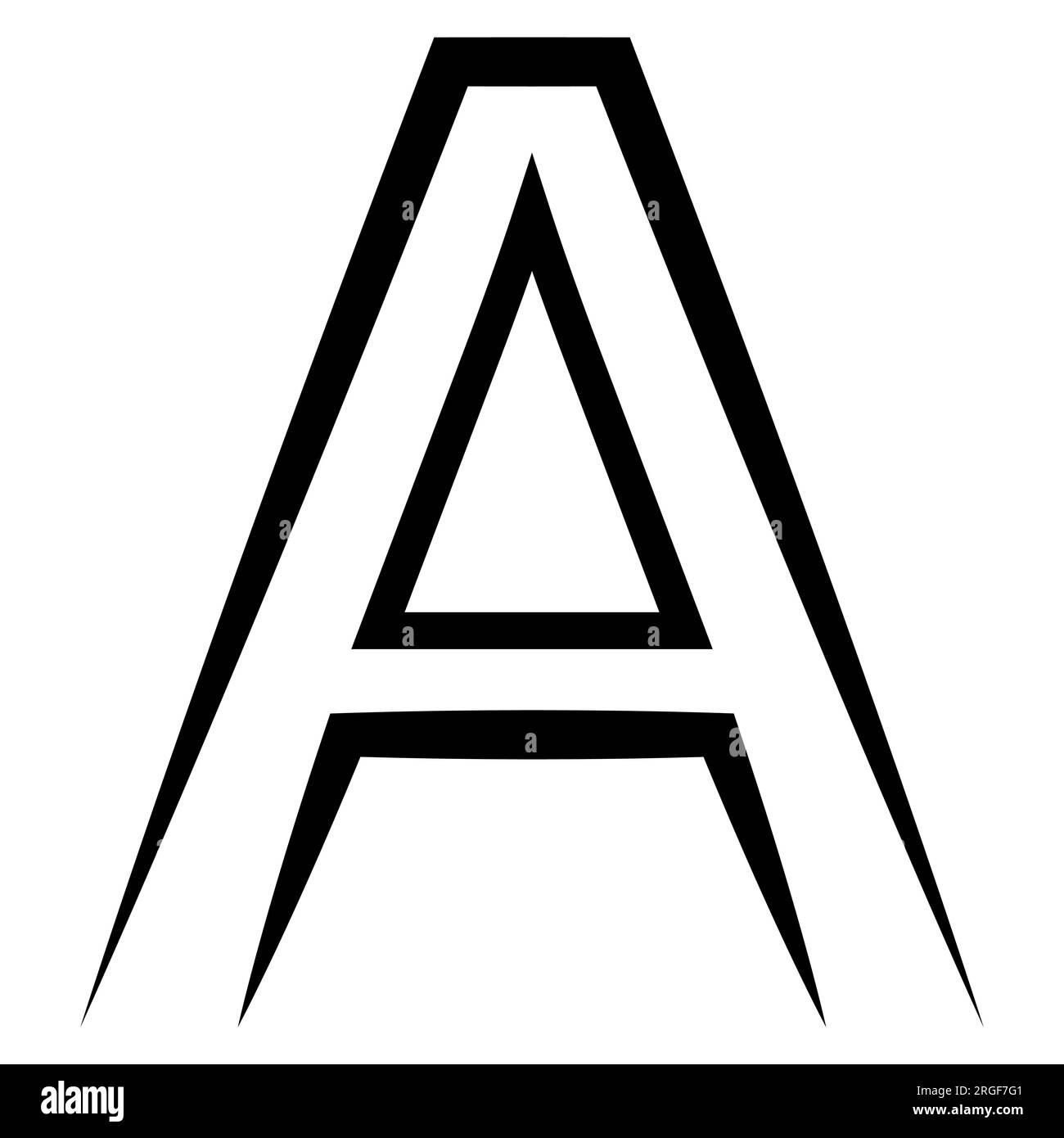 Schreiben Sie Ein Logo, schreiben Sie eine minimalistische Schriftart, Glyphe Logo A. Stock Vektor