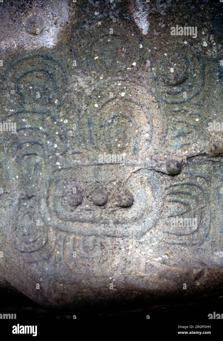 County Meath Ireland Newgrange alte Grabstätte geschnitzt Rock Detail Stockfoto