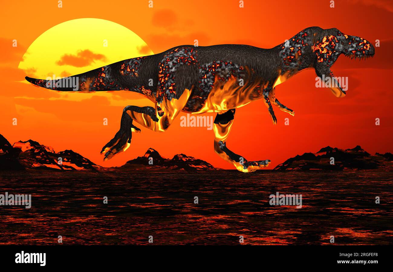 Tod Eines Dinosauriers Stockfoto
