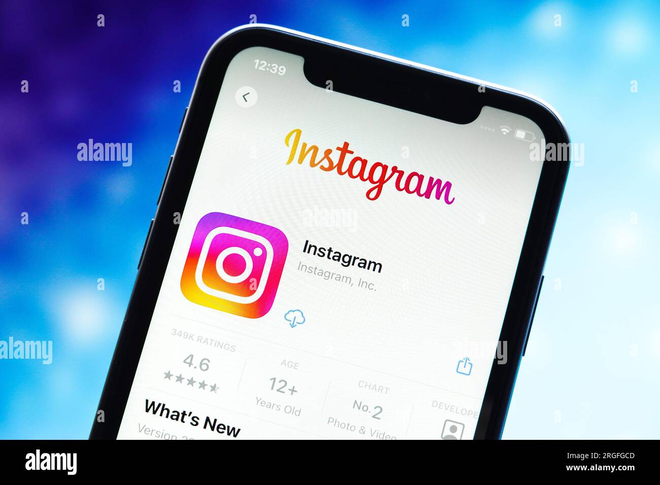 China. 09. Aug. 2023. In dieser Fotoabbildung wird das Instagram-Logo im Apple App Store angezeigt. Kredit: SOPA Images Limited/Alamy Live News Stockfoto