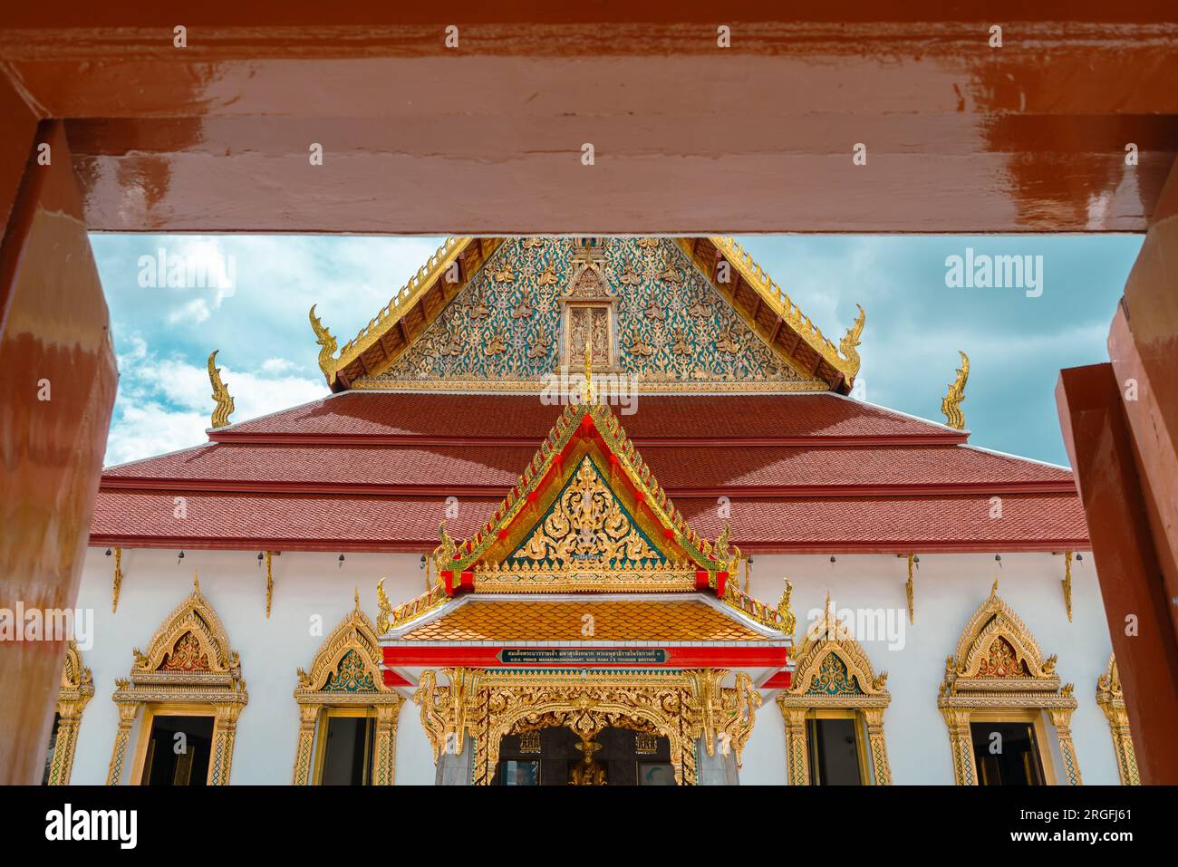 Bangkok, Thailand - 30. Juni 2023 : Wat Chana Songkram Rajchaworamahavihan buddhistischer Tempel Stockfoto