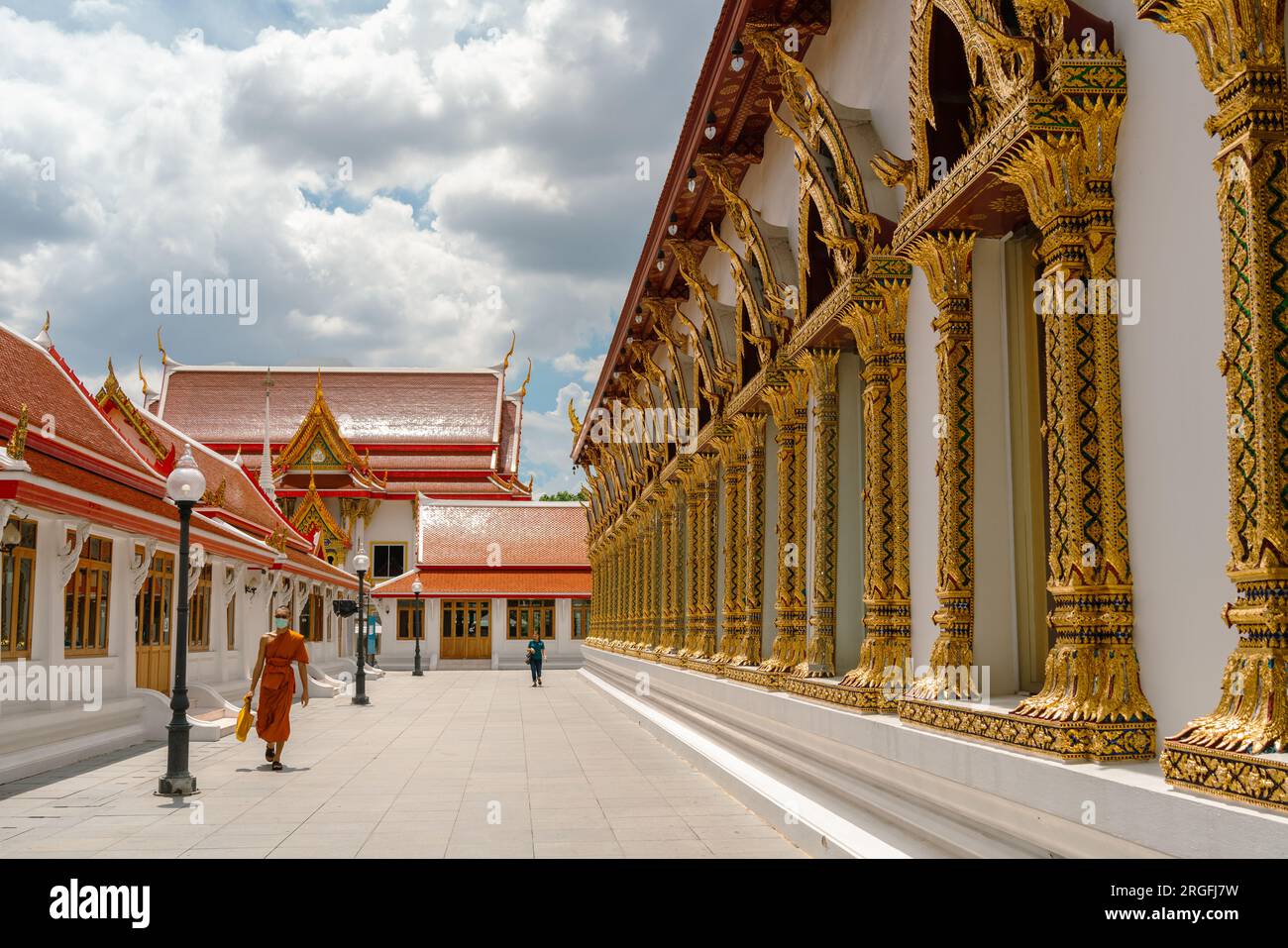 Bangkok, Thailand - 30. Juni 2023 : Wat Chana Songkram Rajchaworamahavihan buddhistischer Tempel Stockfoto
