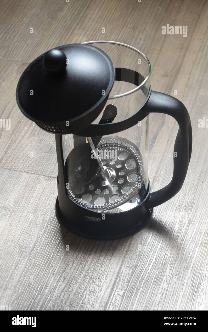 Französische Presse Kaffeemaschine Stockfoto
