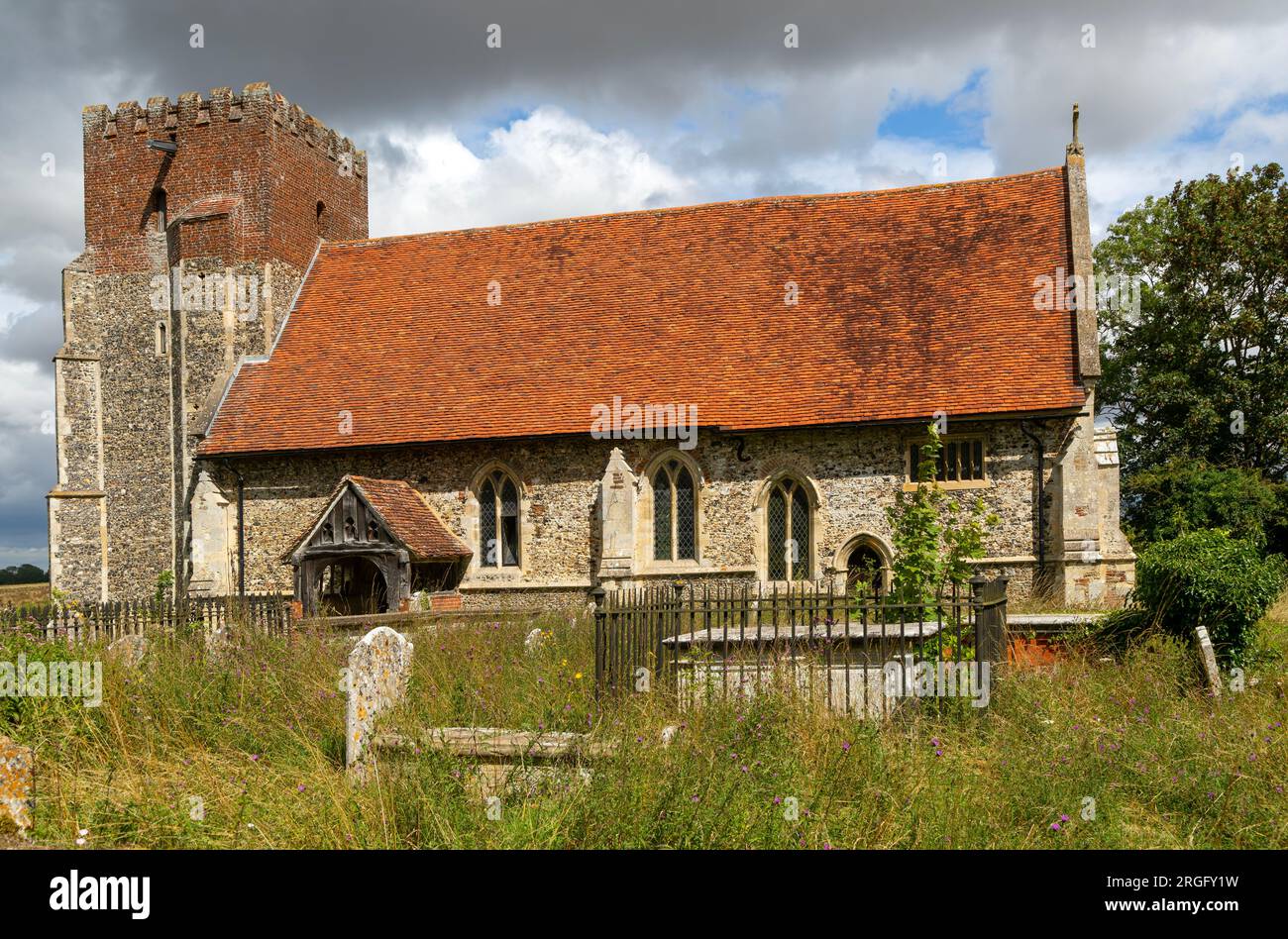 Dorfpfarrkirche All Saints, Little Wenham, Suffolk, England, Großbritannien Stockfoto