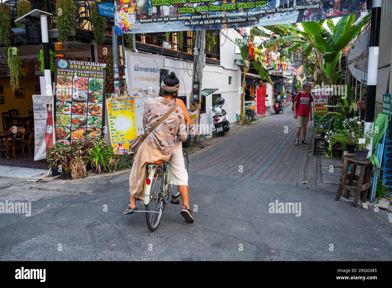 Kad Kongkao - Fußgängerzone, Chiang Mai, Thailand Stockfoto