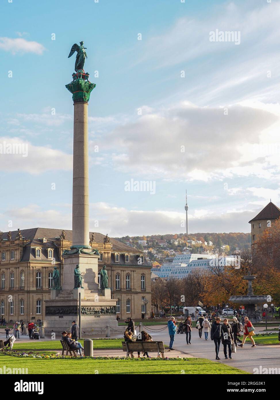 Jubiläumssäule am Schlossplatz in Stuttgart Stockfoto