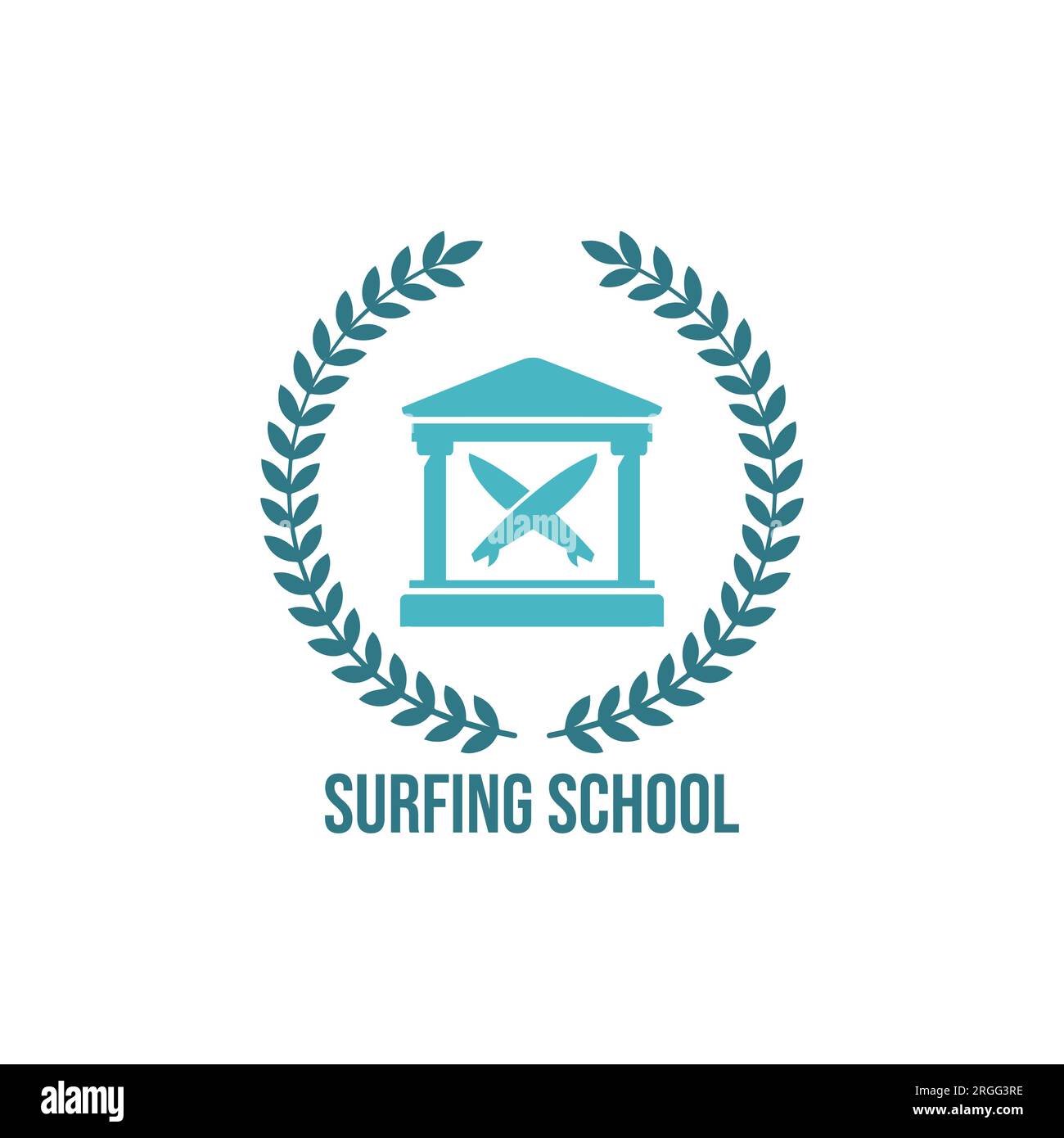 Vektorabbildung von Surfschulen, Abzeichen, Labels oder Logos. Oldtimer-Surfer-Logo, Emblem, Abzeichen, Label, Marke. Internationaler Surftag c Stock Vektor