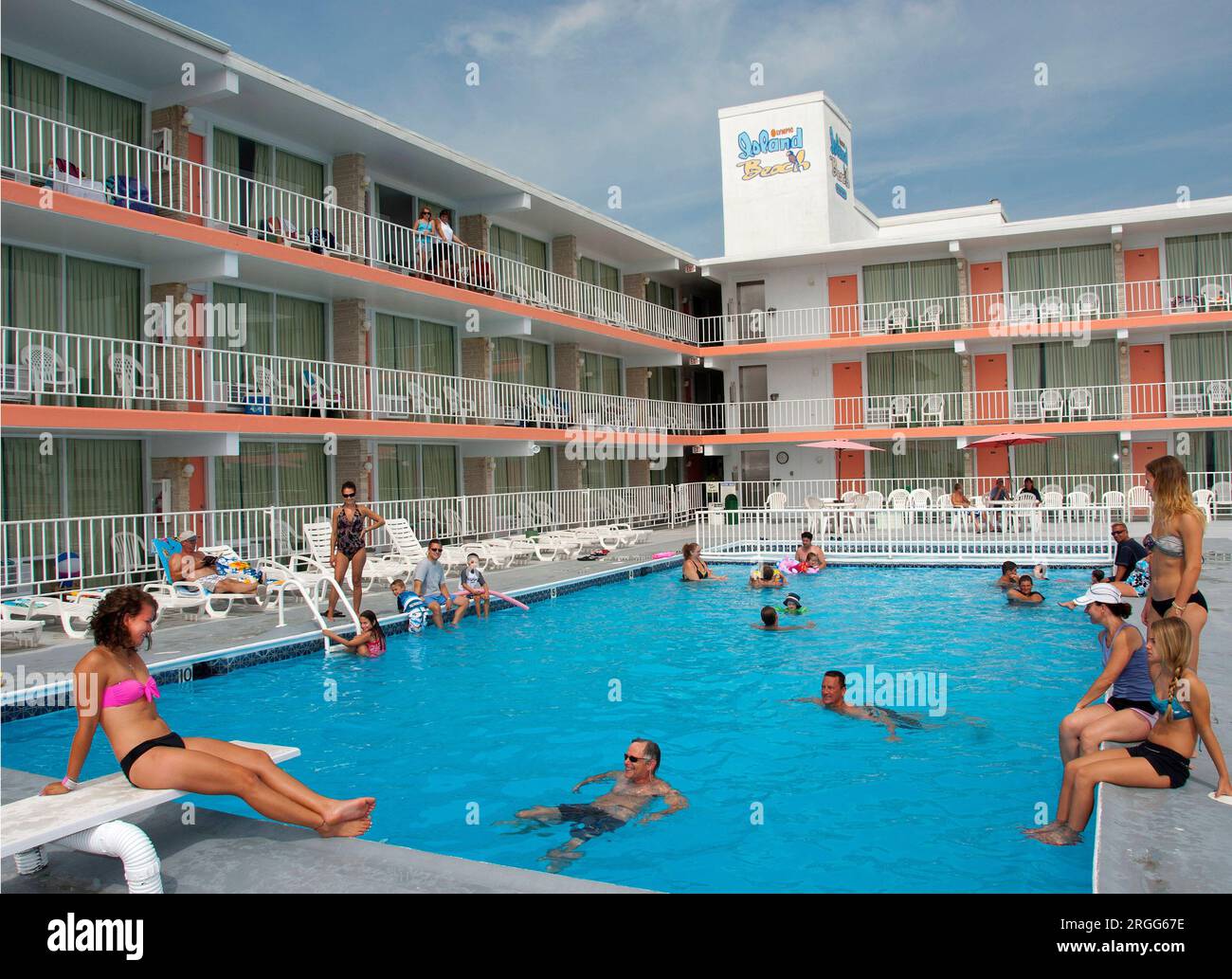 Olympic Motor Inn, Wildwood, New Jersey, Wildwood Motel am Strand Stockfoto