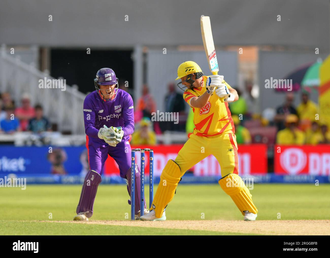 Nottingham, Großbritannien. 09. Aug. 2023. 9. August 2023 - Trent Bridge Cricket Ground, Nottingham. Veranstaltung: The 100 Cricket: Nottingham Rockets gegen Northern Supercharger. Überschrift: Joe Root - (Trent Rockets) Schlagtraining. Bild: Mark Dunn/Alamy Live News (Sport) Kredit: Mark Dunn Photography/Alamy Live News Stockfoto
