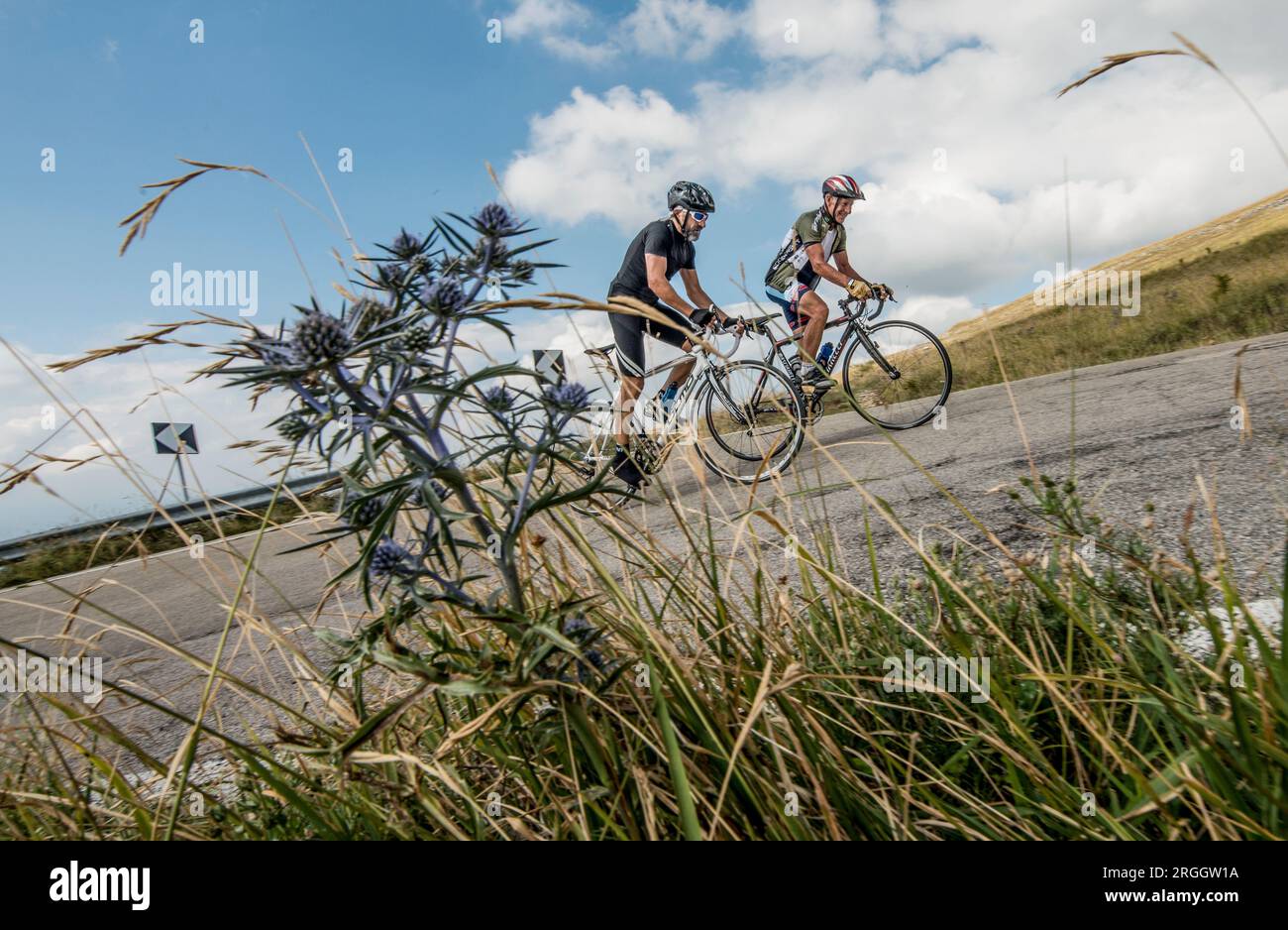 Radfahrer in Orsogna, Italien Stockfoto
