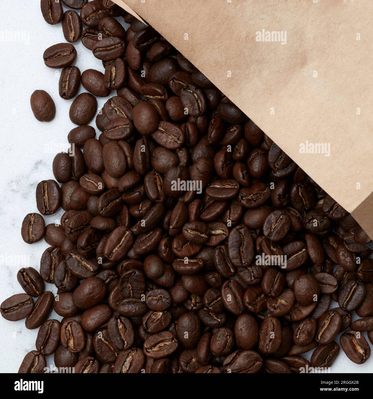 Nahaufnahme von Kaffeebohnen Stockfoto