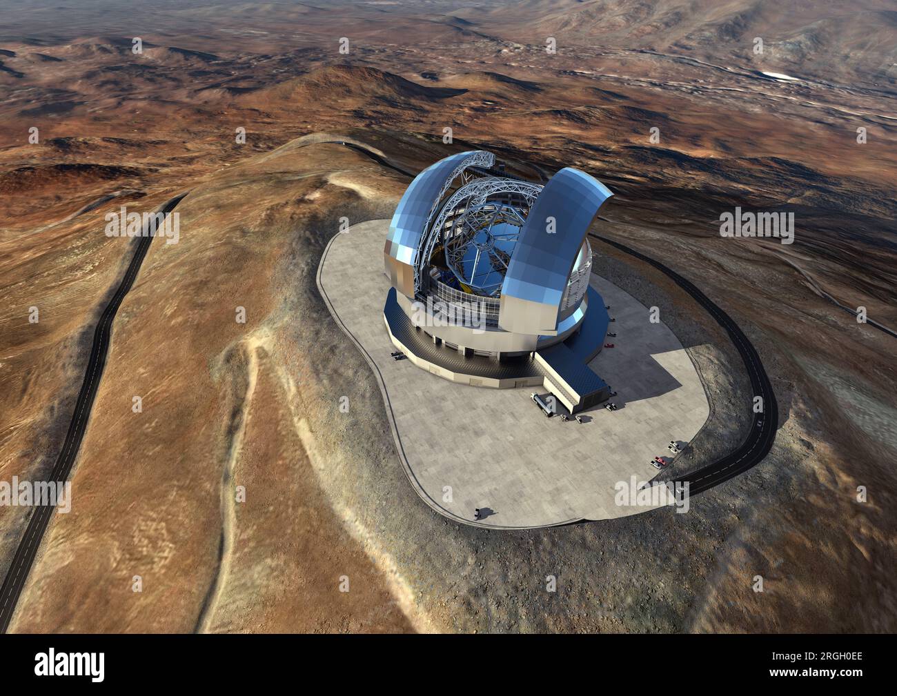 Concept Artwork des European Extremely Large Telescope in Chile Stockfoto