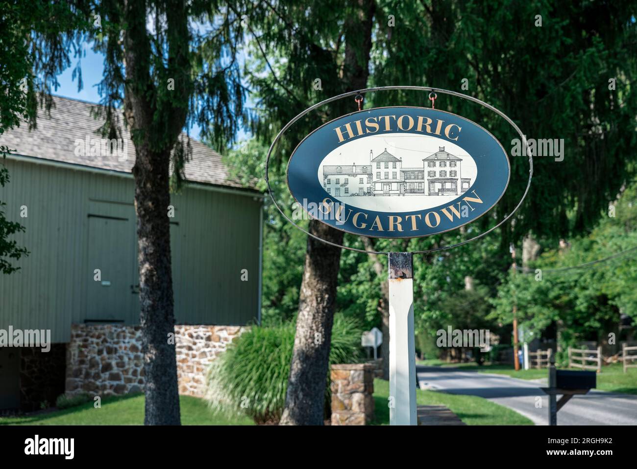 Historisches Sugertown Village, Chester County Pennsylvania, USA. Stockfoto