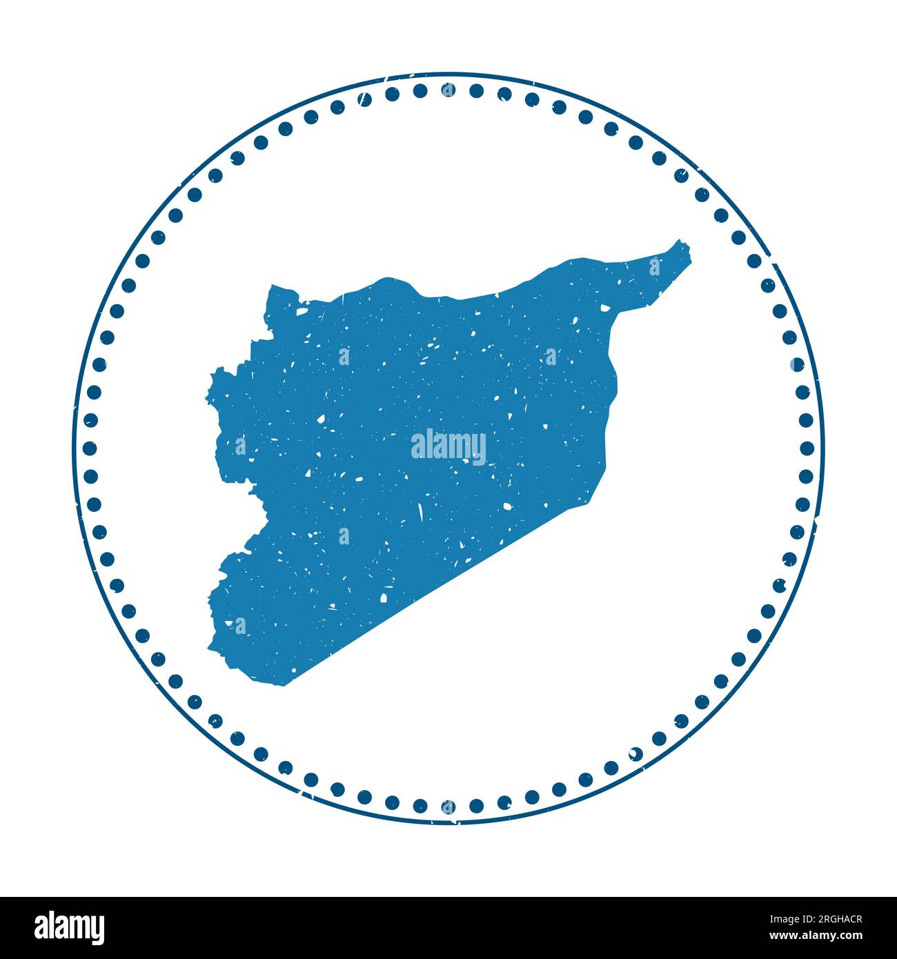 Syrischer Aufkleber. Reisestempel mit Landkarte, Vektordarstellung. Kann als Abzeichen, Logo, Etikett, Aufkleber oder Abzeichen des syrischen Landes verwendet werden. Stock Vektor