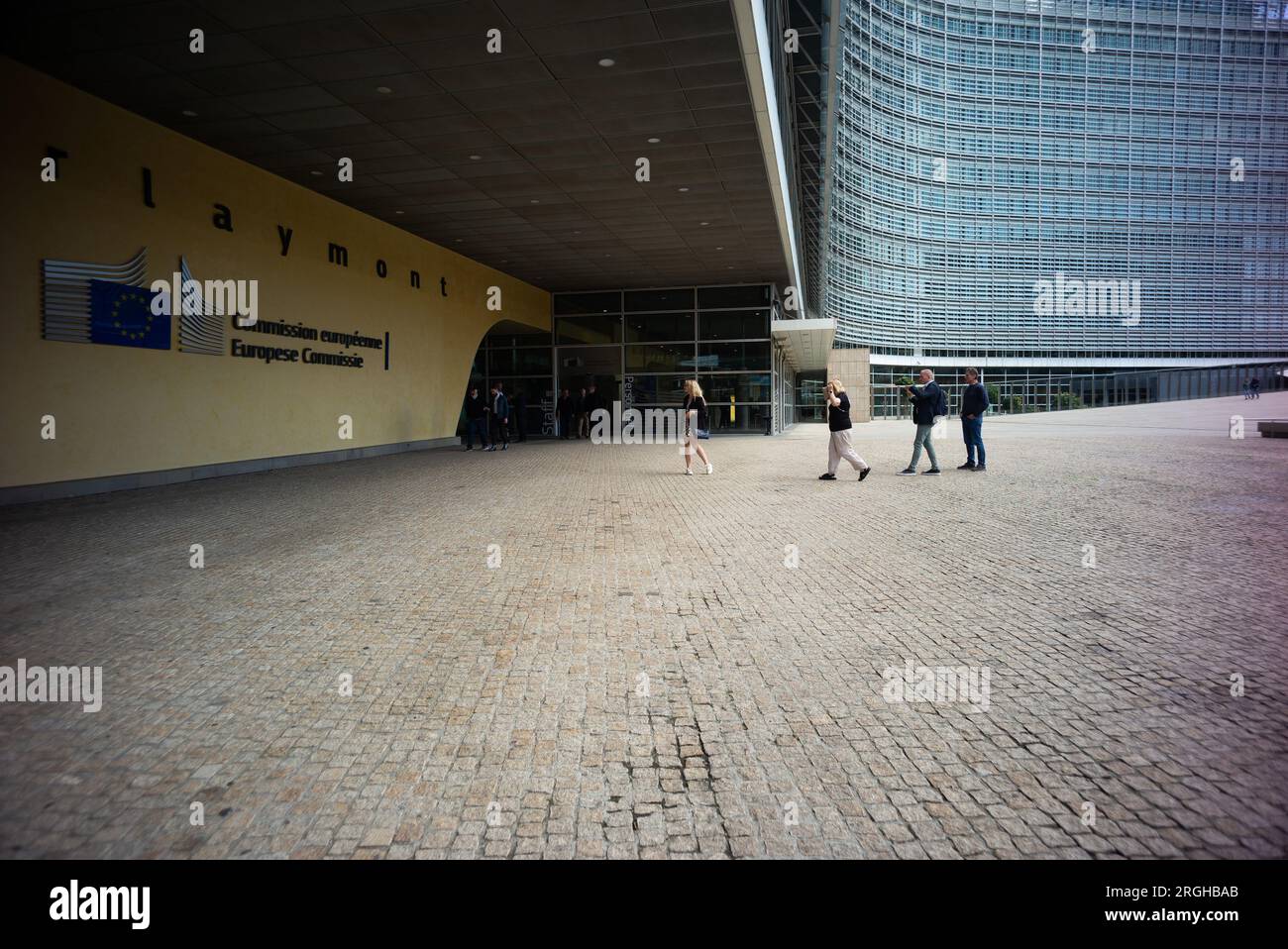 Das Berlaymont ist ein Bürogebäude in Brüssel, Belgien, in dem sich der Sitz der Europäischen Kommission, einer der Organe der EU, befindet Stockfoto