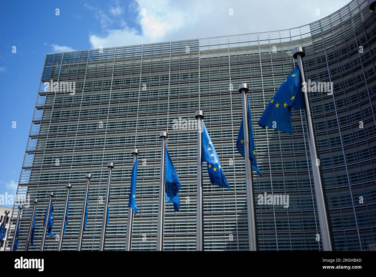 Das Berlaymont ist ein Bürogebäude in Brüssel, Belgien, in dem sich der Sitz der Europäischen Kommission, einer der Organe der EU, befindet Stockfoto