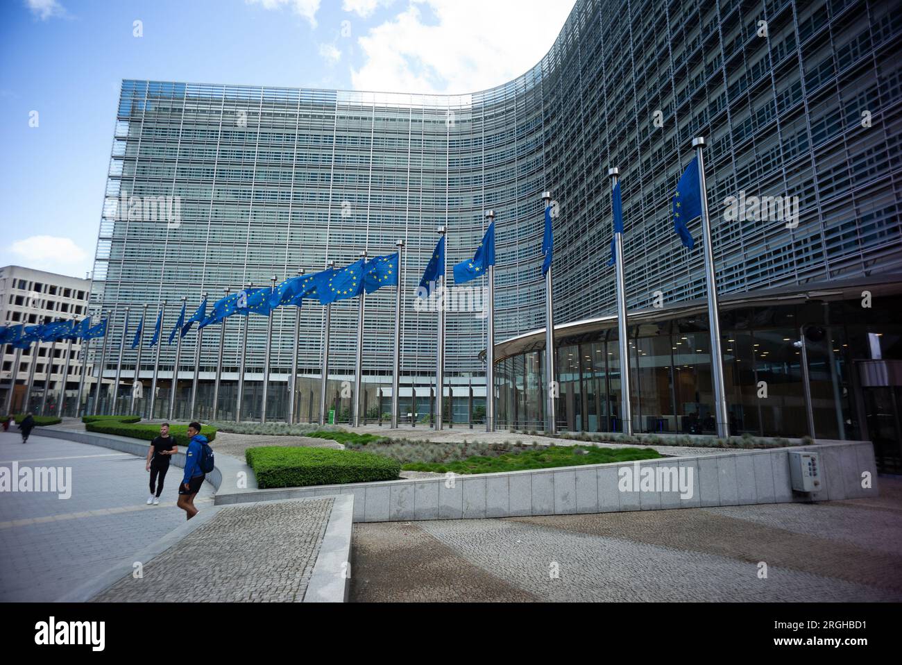 Das Berlaymont ist ein Bürogebäude in Brüssel, Belgien, in dem sich der Sitz der Europäischen Kommission, einer der Organe der EU, befindet Stockfoto