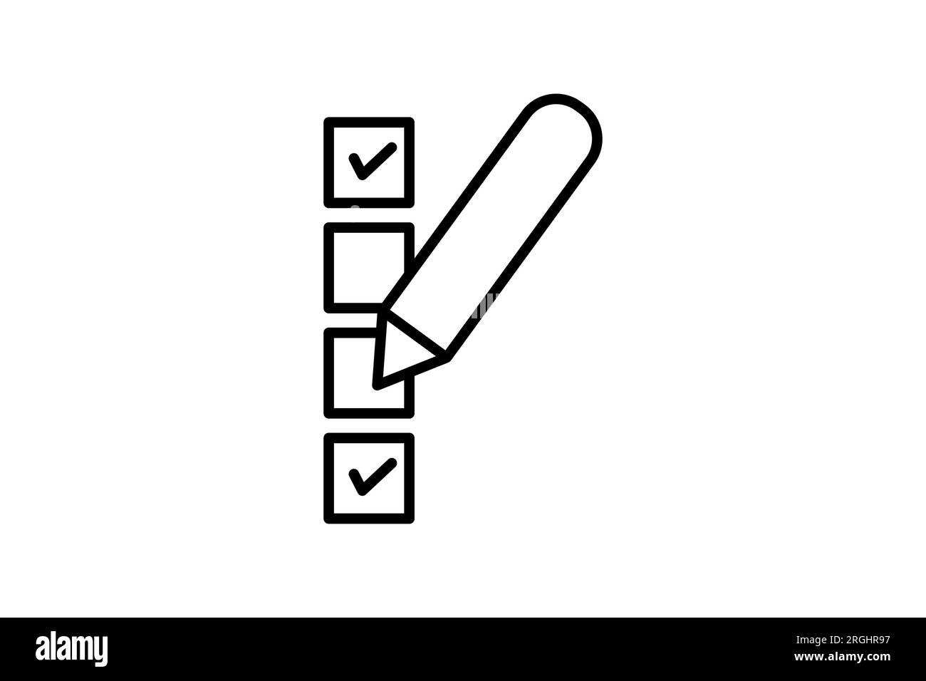 Abstimmungssymbol. Symbol für Umfrage. Stil des Liniensymbols. Einfache Vektorkonstruktion editierbar Stock Vektor