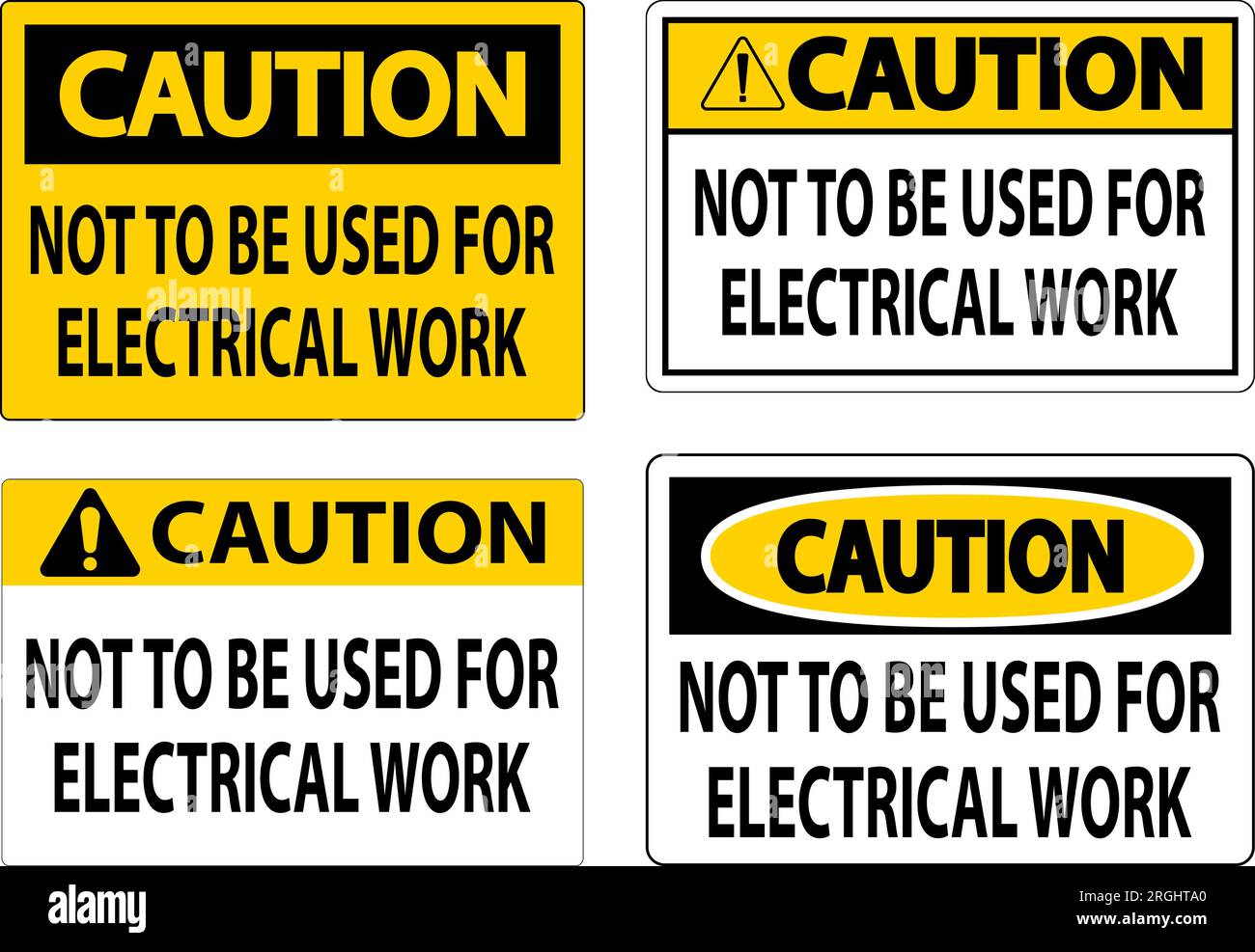 Warnschild Nicht Für Arbeiten An Elektrischen Anlagen Verwenden Stock Vektor