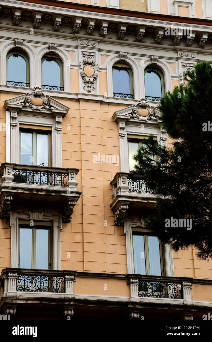 Architektur der Alten Welt in italienischsprachigem Lugano, Schweiz. Stockfoto