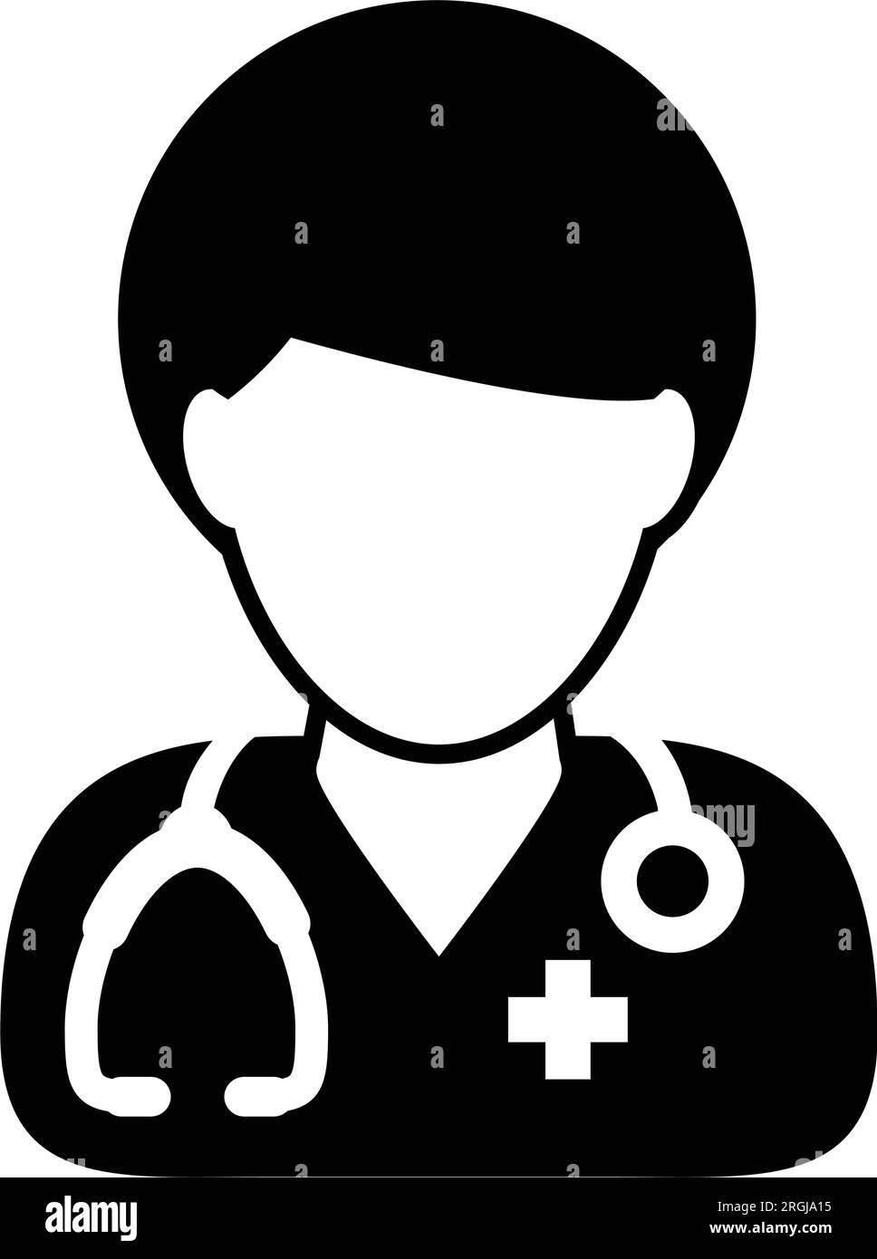 Doktor Icon Vektor männliche Person Profil Avatar mit Stethoskop für Medizinische Beratung in Glyphe Piktogramm Illustration Stock Vektor