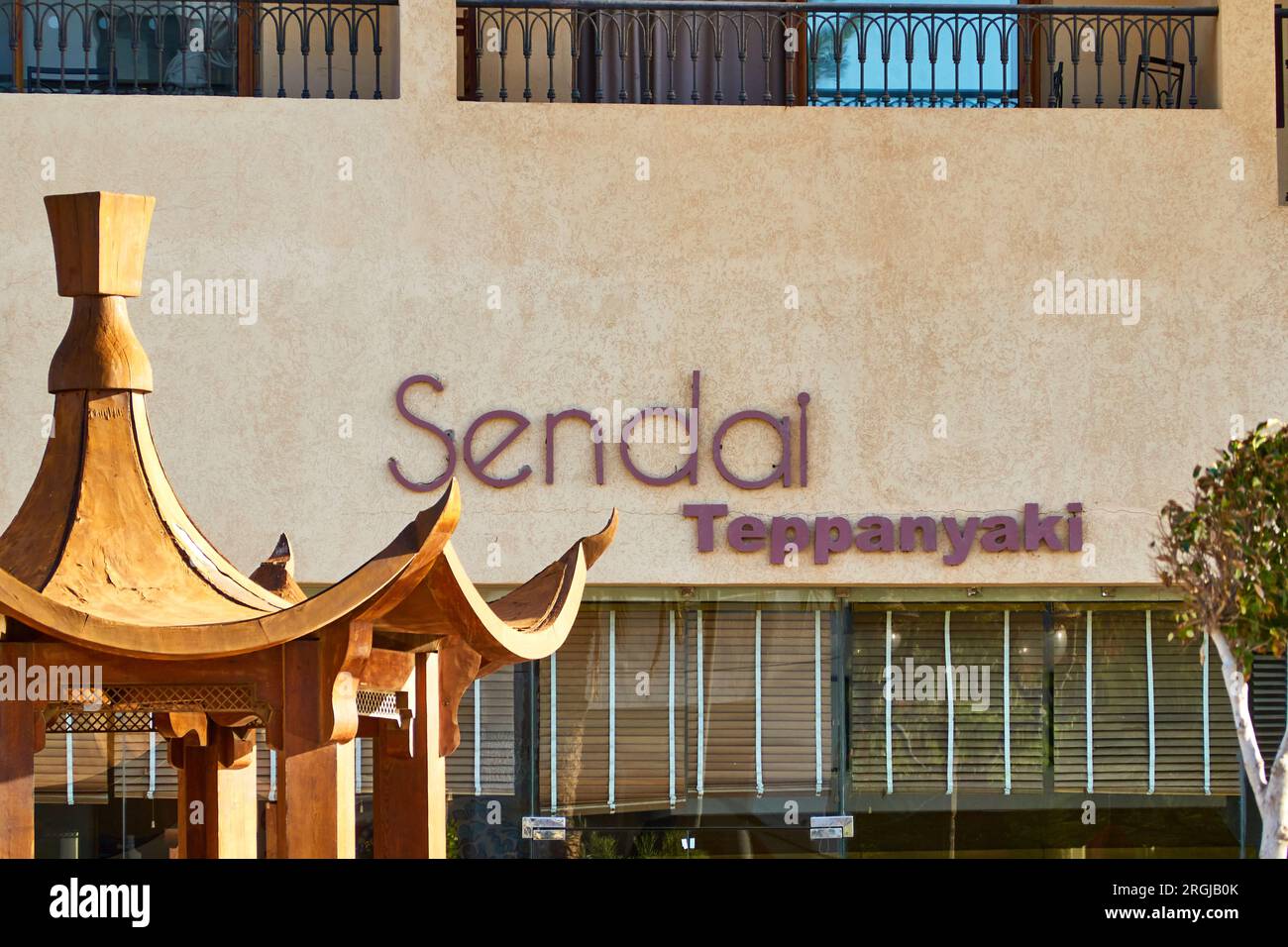 Sousse, Tunesien, 21. Januar 2023: Sendais exklusives, teures japanisches Teppanyaki-Restaurant in Sousse Stockfoto