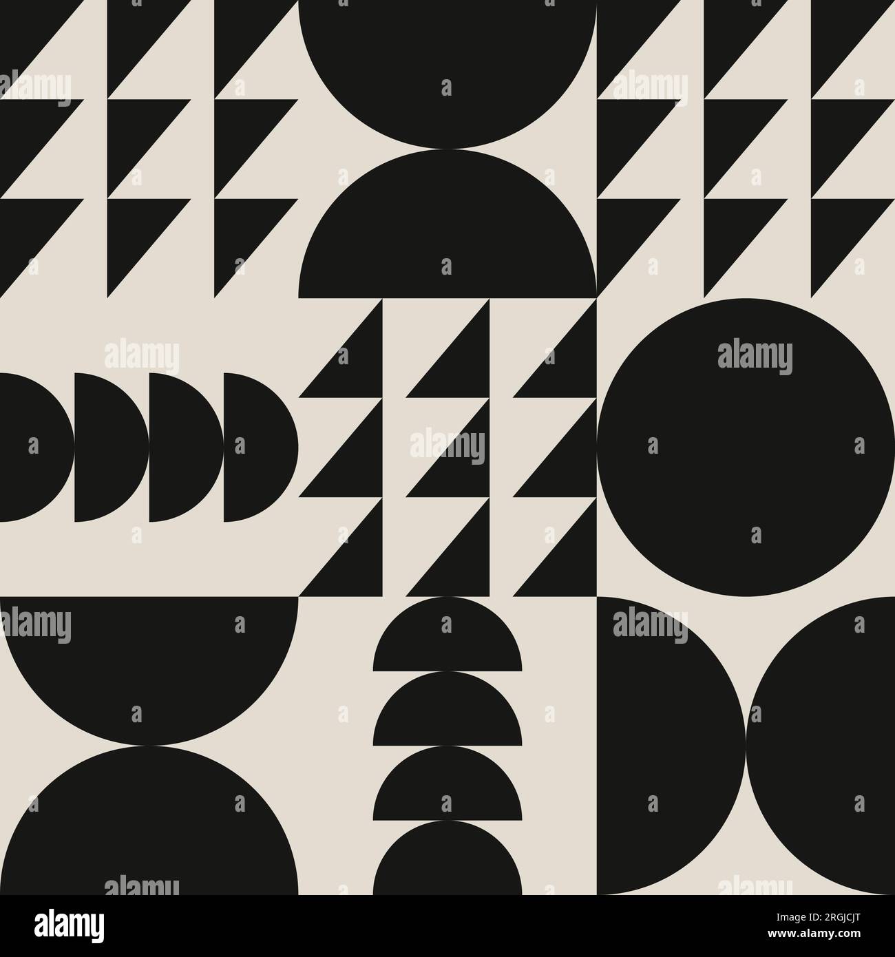 Bauhaus brutalistisches geometrisches Nahtloses Muster. Vektor abstrakte Minimalformen Retro-Hintergrund Stock Vektor