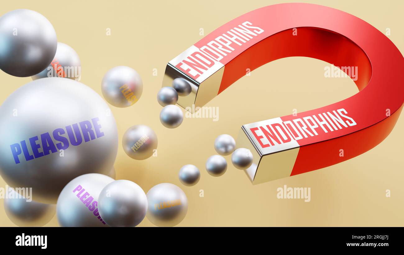 Endorphine, die Freude bereiten. Eine in der