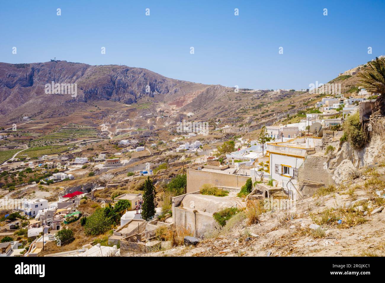Santorin, Blick Auf Die Griechische Insel Stockfoto