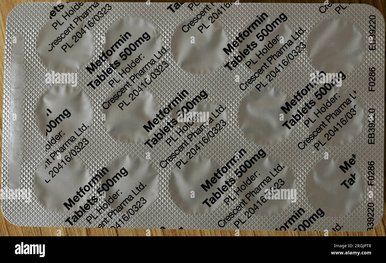 Metformin-Tabletten Stockfoto