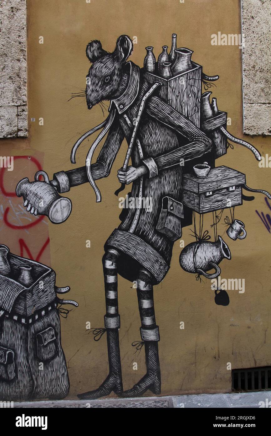 Graffiti, Straßenkunst, Perugia, Italien Stockfoto